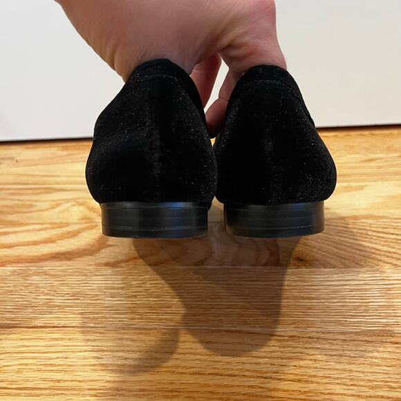J.Crew Velvet Black Loafers Holiday Christmas Classic Quiet Luxury Preppy Size 5 - Picture 4 of 7